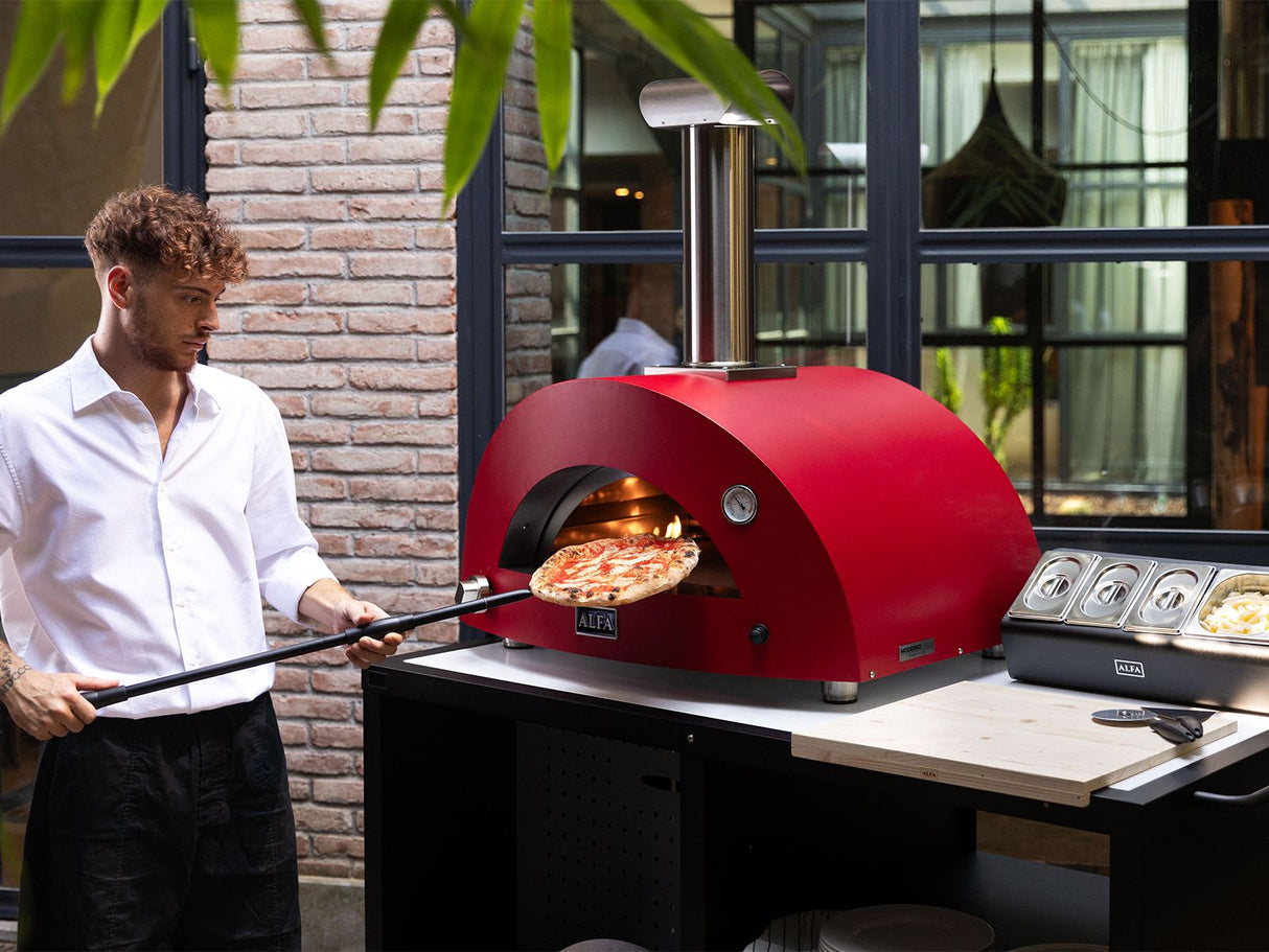 Alfa Moderno 5 Pizze 47-Inch Gas Pizza Oven - Ruby Red