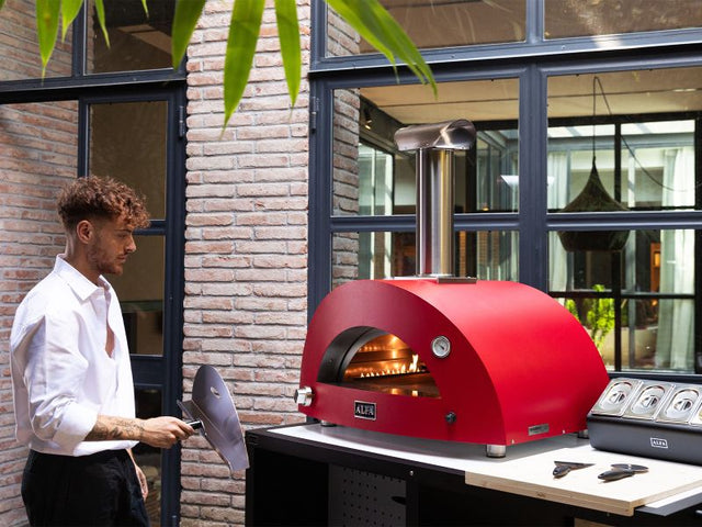 Alfa Moderno 2 Pizze 38-Inch Gas Pizza Oven - Ruby Red