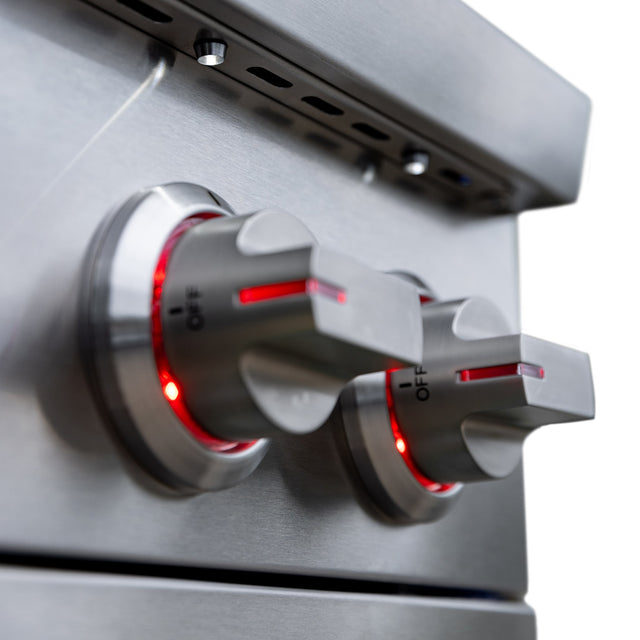 Summerset Pro Double Side Burner - control knob and LED lighting detail