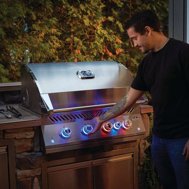Napoleon 700 Series 32-Inch Built-In Natural Gas Grill w/ Infrared Rear Burner, Rotisserie & SafetyGlow