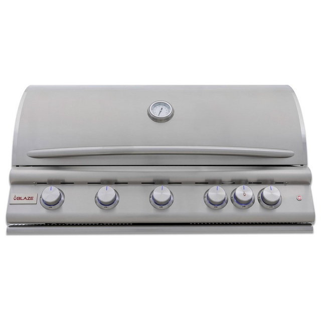 Blaze Premium LTE+ 40-Inch 5-Burner Propane Gas Grill W/ Rear Infrared Burner & Lift-Assist Hood