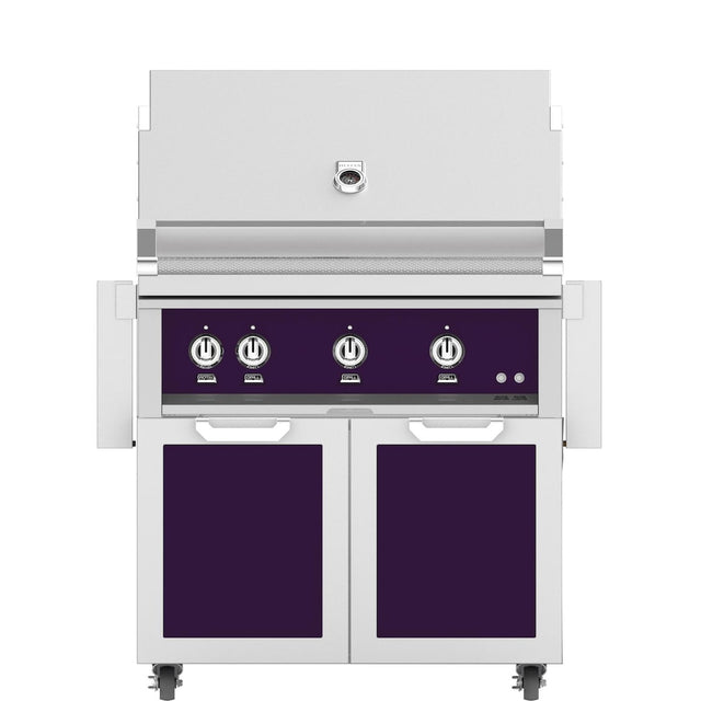 Hestan 36-Inch Natural Gas Grill W/ Rotisserie On Double Door Tower Cart