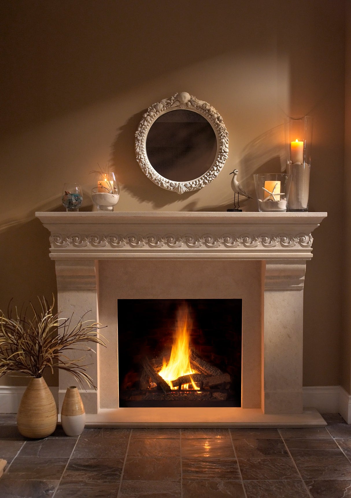 Omega Fireplace Mantel Surround (Cast Stone) 1110S.556 GS