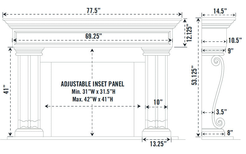 Omega Fireplace Mantel Surround (Cast Stone) 1111.536 GS