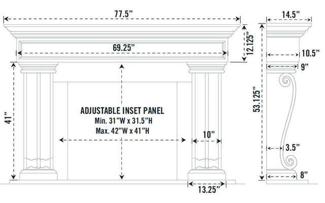 Omega Fireplace Mantel Surround (Cast Stone) 1111.536 GS