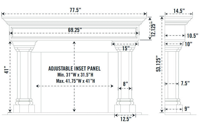 Omega Fireplace Mantel Surround (Cast Stone) 1111.555 GS
