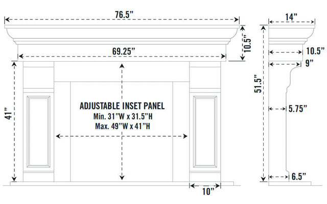 Omega Fireplace Mantel Surround (Cast Stone) 1147.511 GS