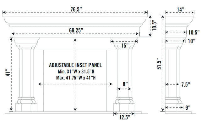 Omega Fireplace Mantel Surround (Cast Stone) 1147.555 GS