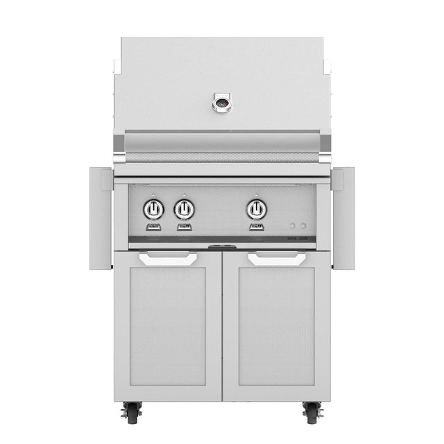 Hestan 30-Inch Natural Gas Grill W/ Rotisserie On Double Door Tower Cart