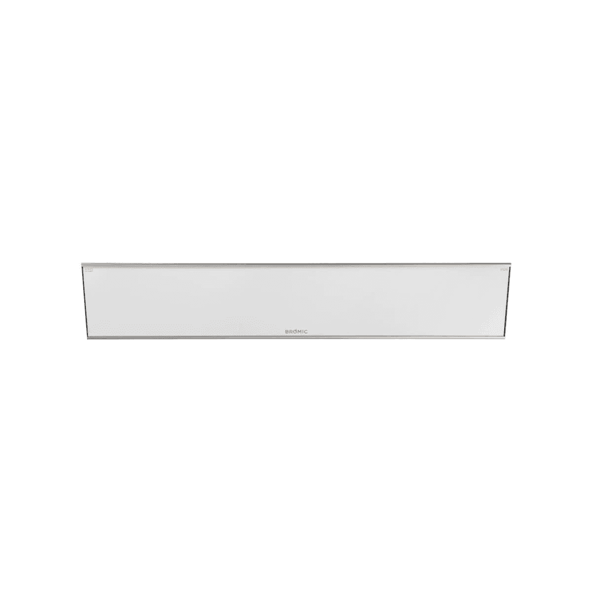 Front view of Bromic Heating Platinum Smart-Heat 53-Inch 4500W Dual Element Electric Infrared Heater in sleek white finish for modern patios.