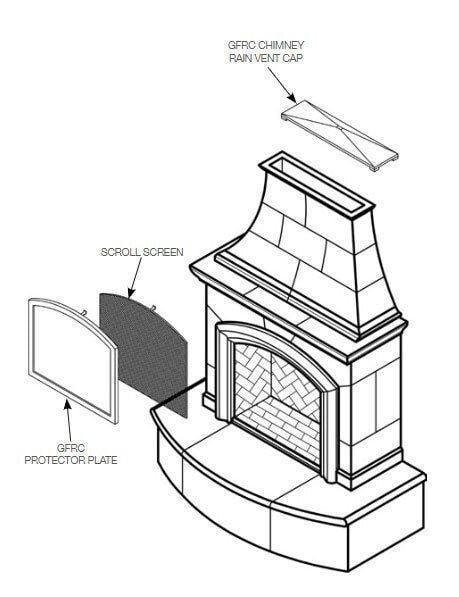American Fyre Designs Mariposa GFRC Chimney Rain Vent Cap 8073RV - Smoke finish