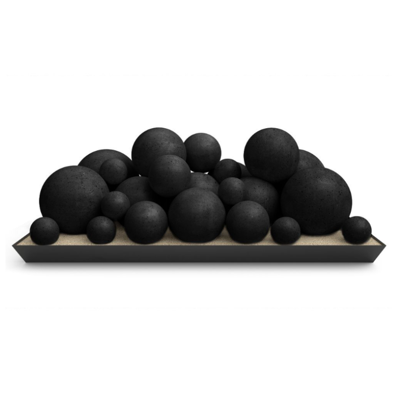 Real Fyre Epic Black Mixed Select Fyre Spheres Set with P45 ANSI Certified Pan Burners