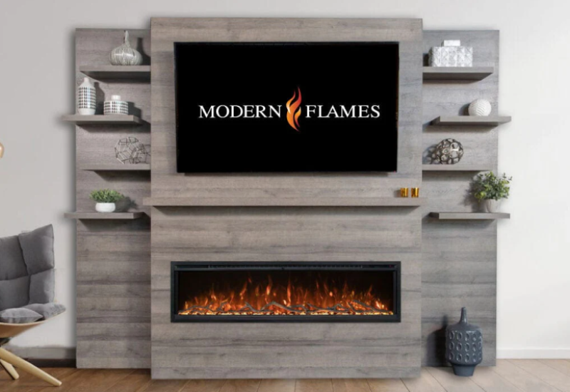 Modern Flames Allwood Media Side Wall System for Orion Slim 60" Virtual Electric Fireplace