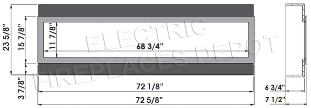 Amantii Panorama Slim 72 dimensions diagram