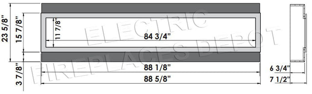 Amantii Panorama Slim 88 dimensions diagram