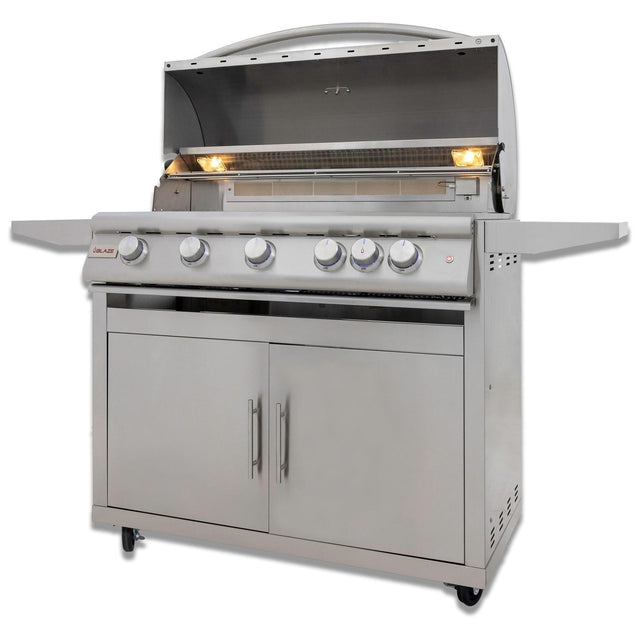 Blaze Premium LTE+ 40-Inch 5-Burner Propane Gas Grill W/ Rear Infrared Burner & Lift-Assist Hood