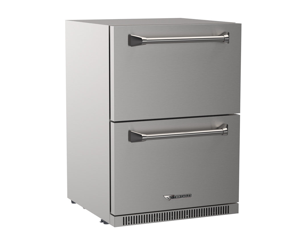 Twin Eagles 24-Inch Outdoor Rated Double Drawer Refrigerator