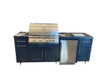 Challenger Coastal 8 Foot Outdoor Kitchen Island with Blaze 32" Grill & Refrigerator Pre-Assembled