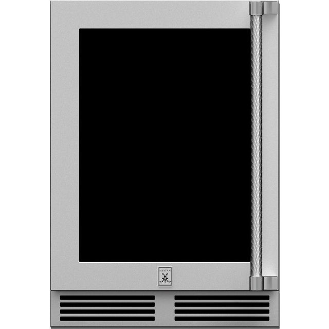 Hestan 24-Inch 5.0 Cu. Ft. Left Hinge Or Right Hinge Outdoor Rated Dual Zone Glass Door Refrigerator With Wine Storage