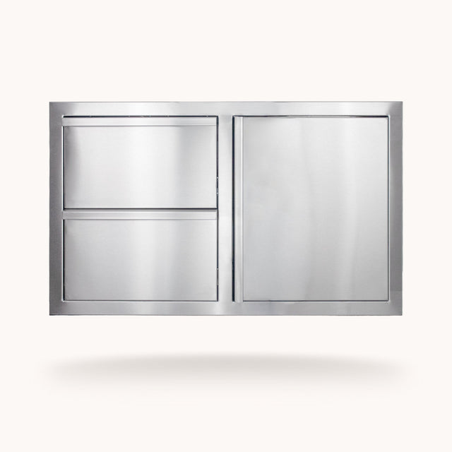 American Made Grills DC2-36-AMG 36-Inch Deluxe 2-Drawer with Single Access Door Combo - front view
