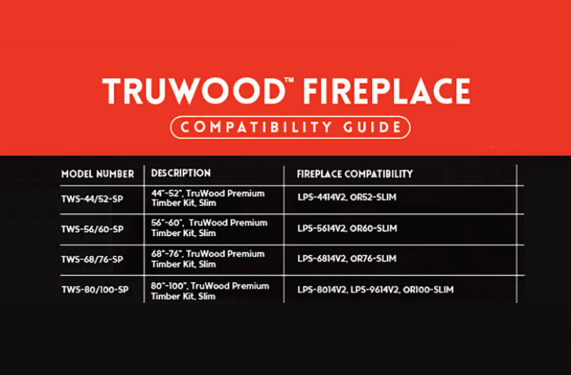 Modern Flames TruWood Premium Slim Timber Kit