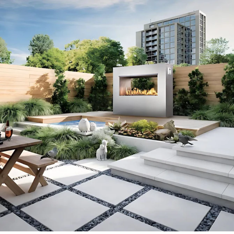 Fire Garden Linear Outdoor Gas Fireplace - 40" See-Thru