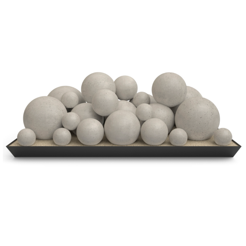 Real Fyre Graystone Mixed Select Fyre Spheres Set with P45 ANSI Certified Pan Burners