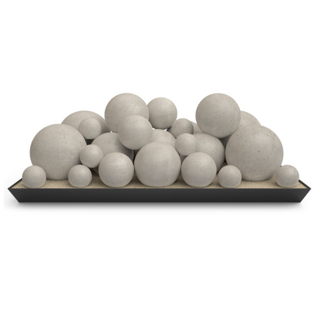 Real Fyre Graystone Mixed Select Fyre Spheres Set with P45 ANSI Certified Pan Burners