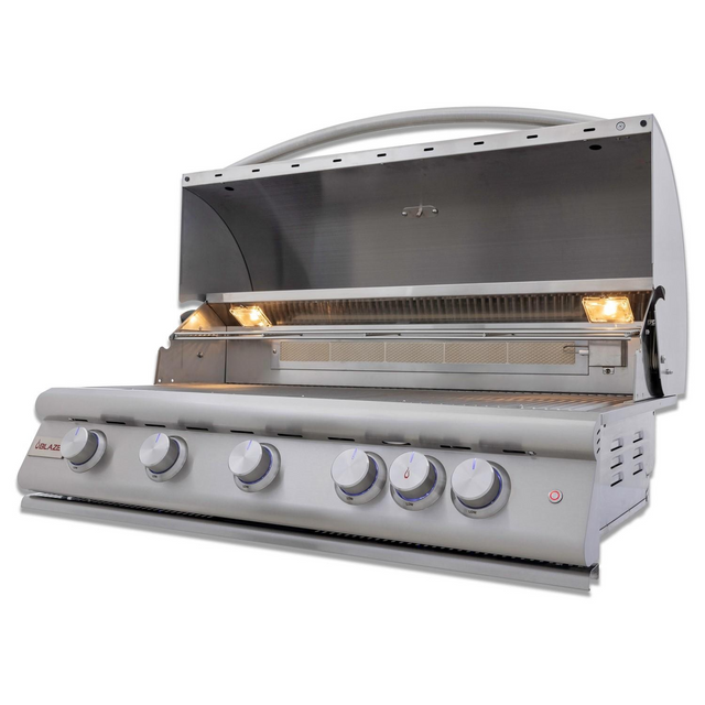 Blaze Premium LTE+ 40-Inch 5-Burner Propane Gas Grill W/ Rear Infrared Burner & Lift-Assist Hood