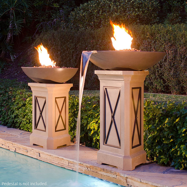 American Fyre Designs Marseille Fire Bowl with Water Spout 40"
