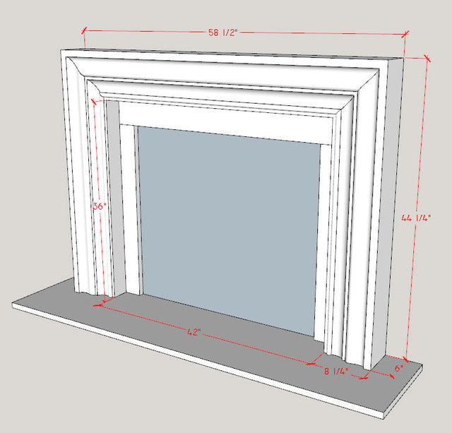 Fireplace Mantel Surround (Cast Stone) 4113.8 GS