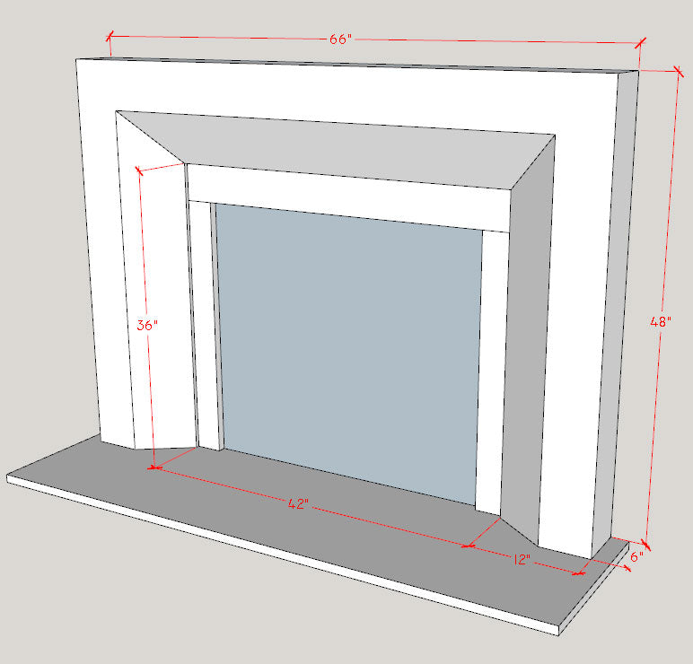 Omega Fireplace Mantel Surround (Cast Stone) 4143.12 GS
