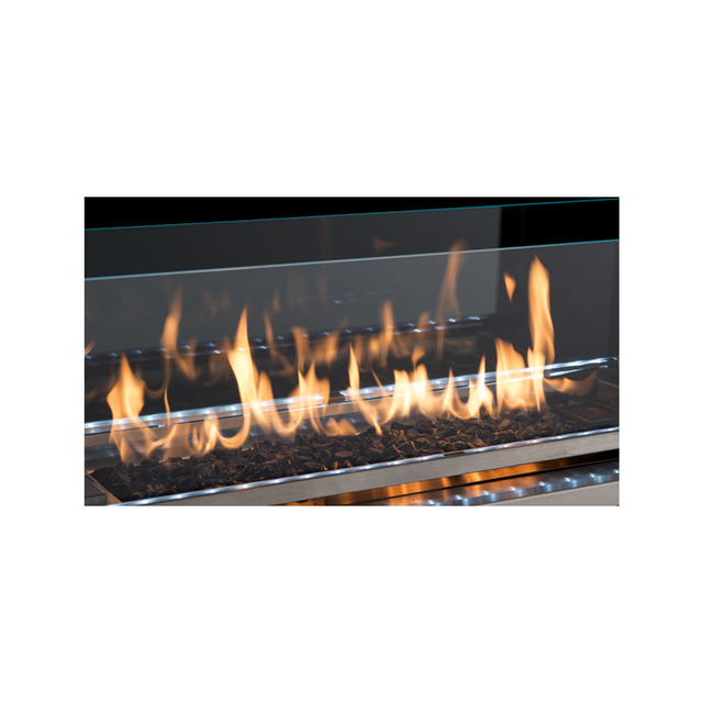 Superior VRE4600 outdoor linear fireplace flame detail