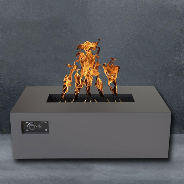 Warming Trends AON 48 x 30 Inch Rectangular Charcoal Powder Coated Steel Gas Fire Pit Table
