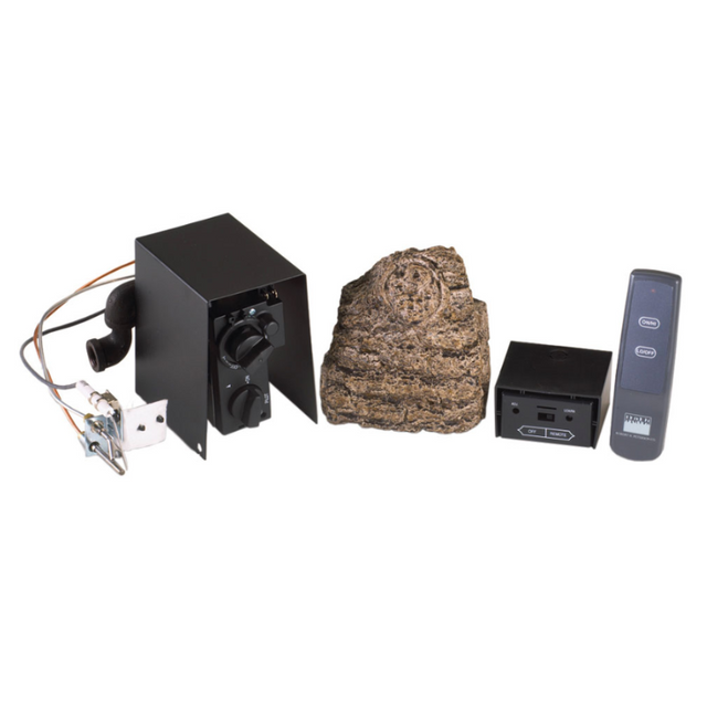Real Fyre Charred Angel Oak Log Set with G46 ANSI Certified Burner System