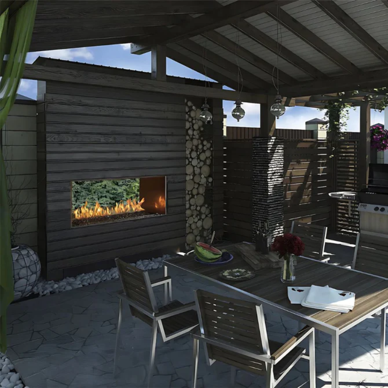 Fire Garden Linear Outdoor Gas Fireplace - 40" See-Thru