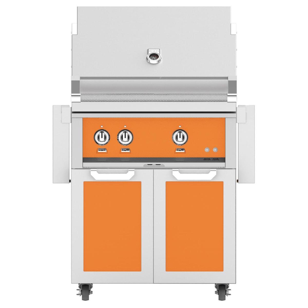Hestan 30-Inch Natural Gas Grill W/ Sear Burner & Rotisserie On Double Door Tower Cart