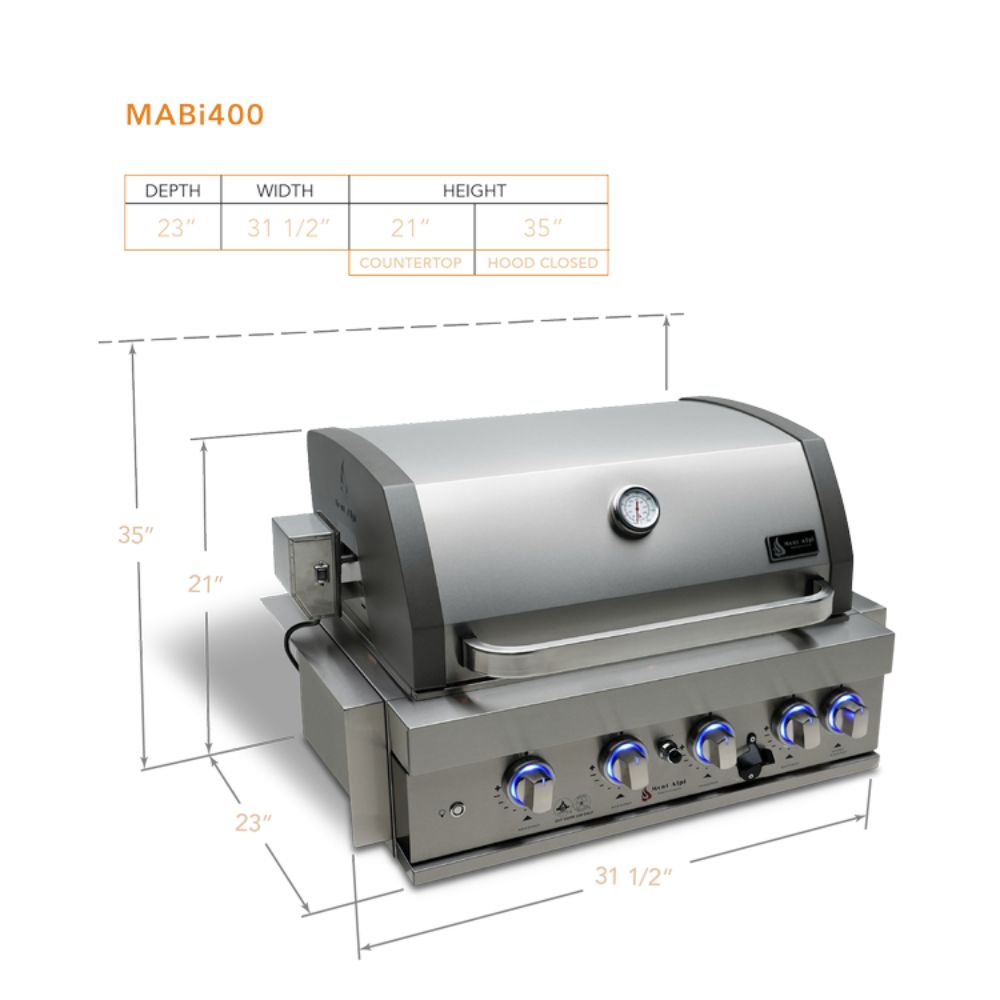 Mont Alpi MABi400 32-Inch Built-In Propane Gas Grill