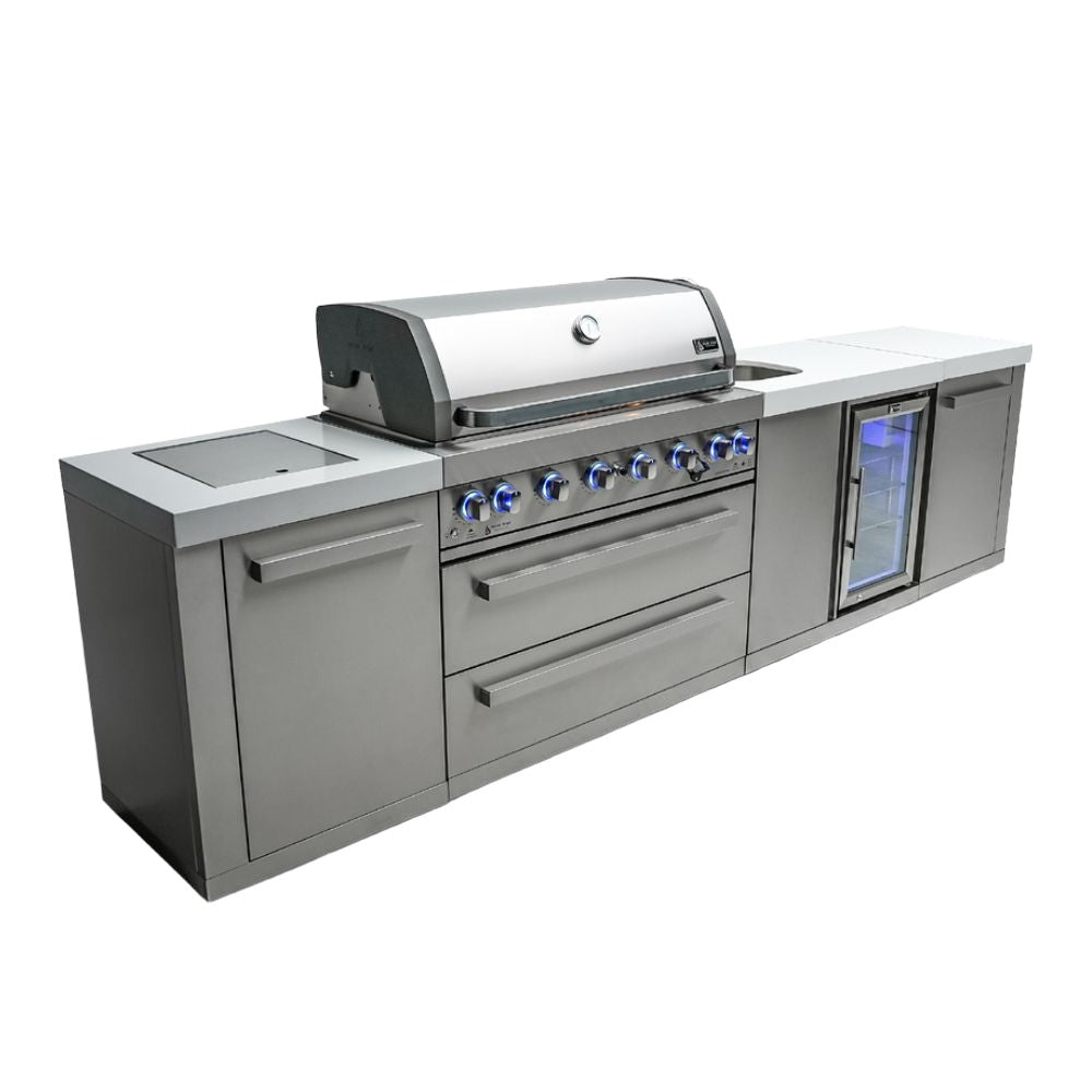 Mont Alpi MAi805-BEV Propane 6-Burner Island with Beverage Center