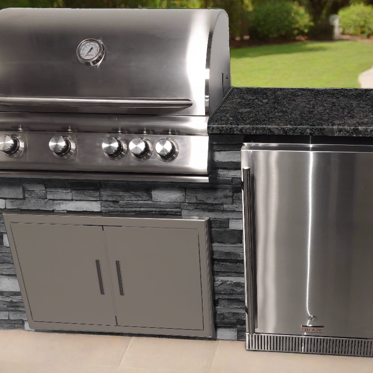 TRU Innovative Outdoor Kitchen 6 Foot Island - With 32 Inch Blaze