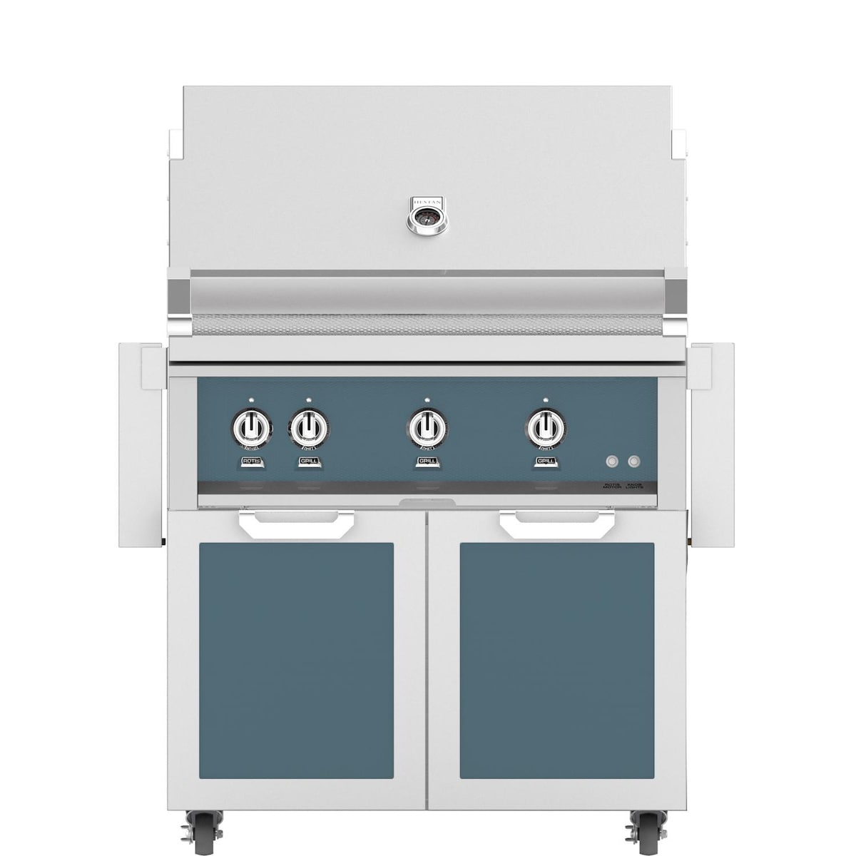 Hestan 36-Inch Natural Gas Grill W/ Rotisserie On Double Door Tower Cart