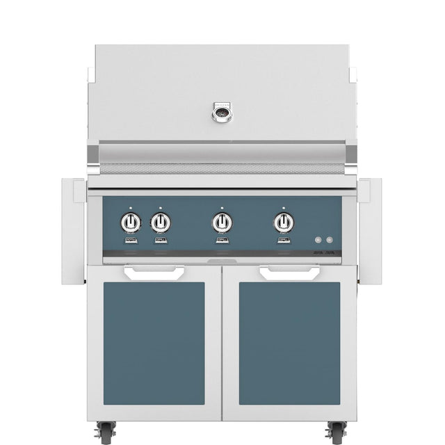 Hestan 36-Inch Natural Gas Grill W/ Sear Burner & Rotisserie On Double Door Tower Cart