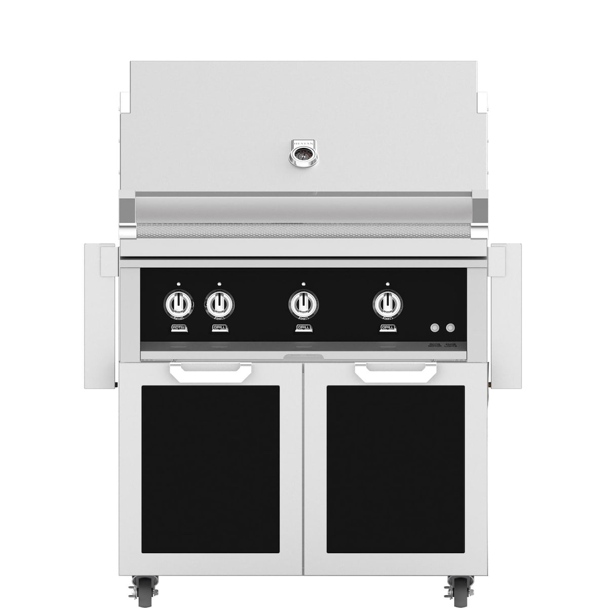 Hestan 36-Inch Natural Gas Grill W/ Rotisserie On Double Door Tower Cart