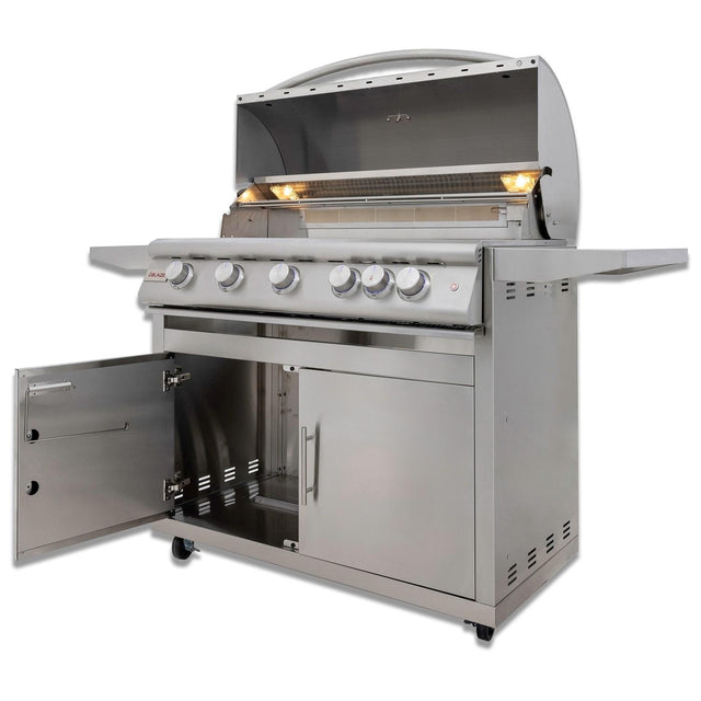 Blaze Premium LTE+ 40-Inch 5-Burner Propane Gas Grill W/ Rear Infrared Burner & Lift-Assist Hood