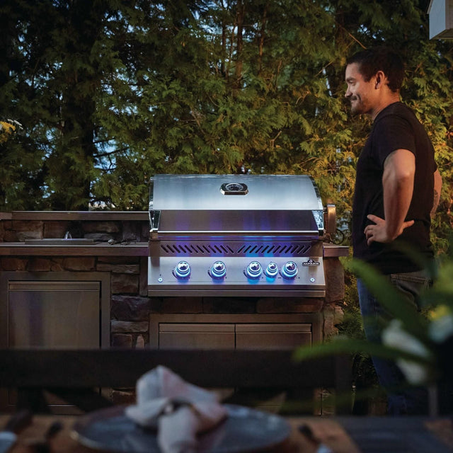 Napoleon 700 Series 32-Inch Built-In Natural Gas Grill w/ Infrared Rear Burner, Rotisserie & SafetyGlow