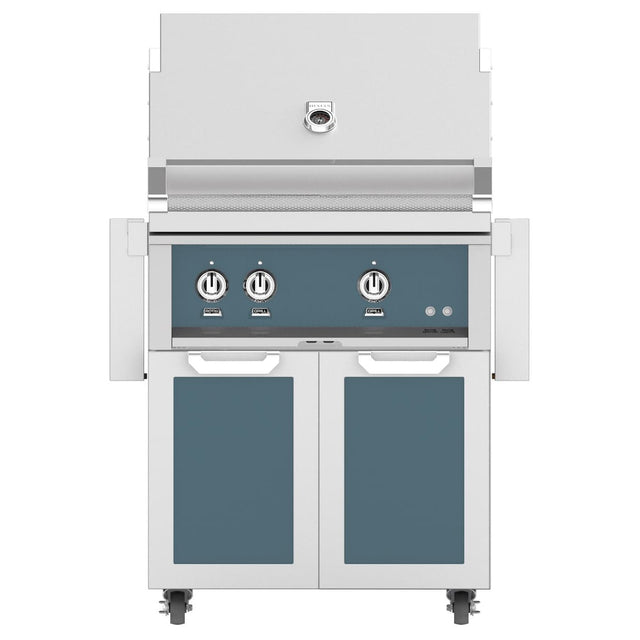 Hestan 30-Inch Natural Gas Grill W/ Sear Burner & Rotisserie On Double Door Tower Cart