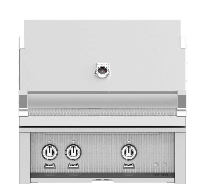 Hestan 30-Inch Built-In Natural Gas Grill W/ 2 Trellis Burners & Rotisserie - GABR30-NG