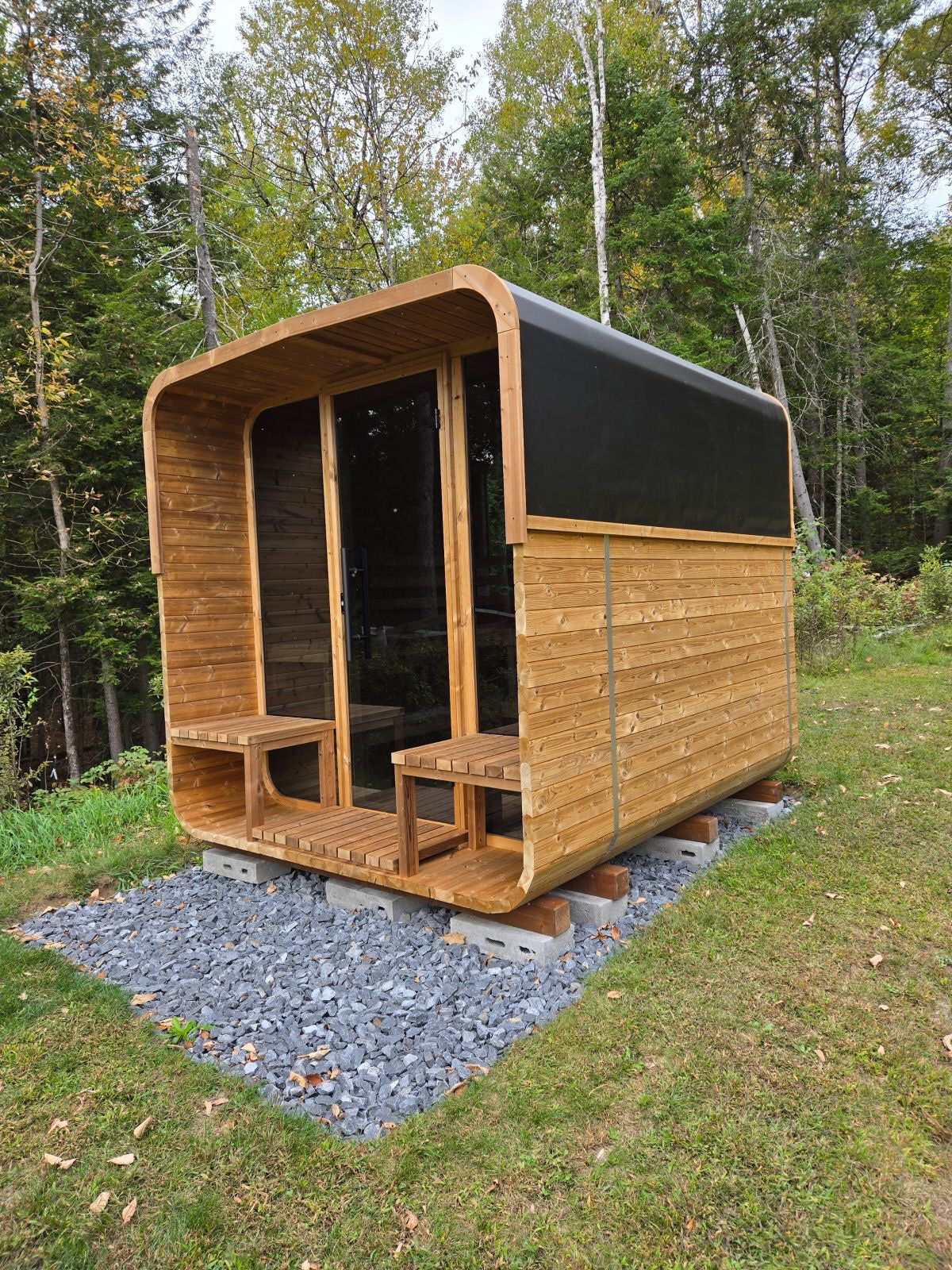 Thermory 6 Person Square Sauna No 41 DIY Kit with Terrace