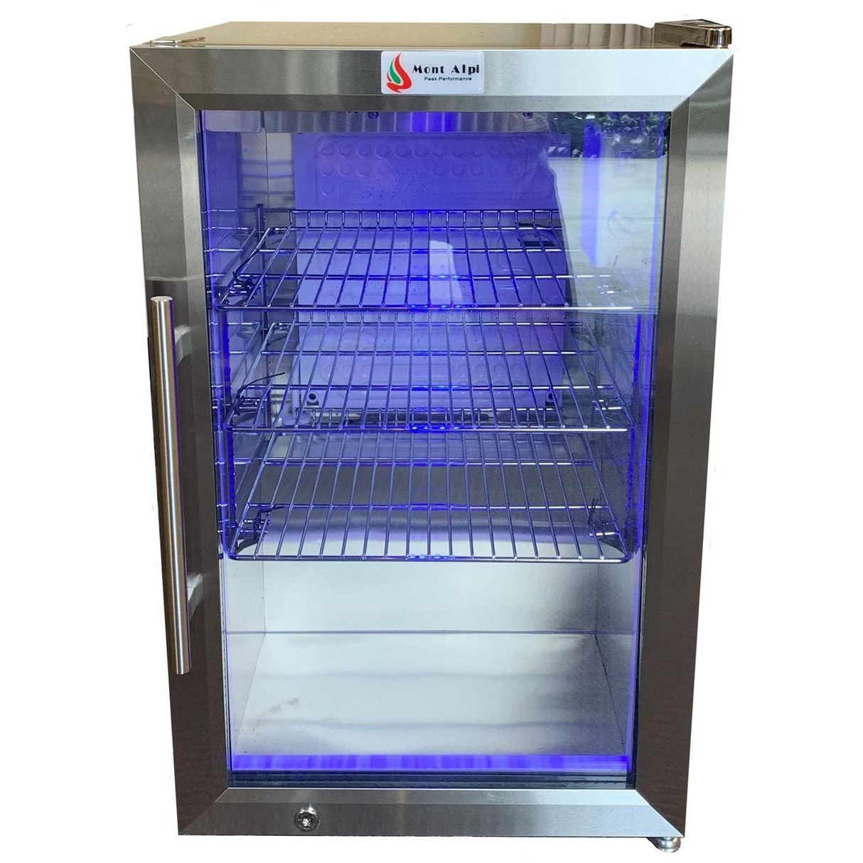 Mont Alpi 6-Burner Black Stainless Steel Gas Grill W/ 6.5FT Outdoor Kitchen Island Grill & Refrigerator - MA805-AWBSS