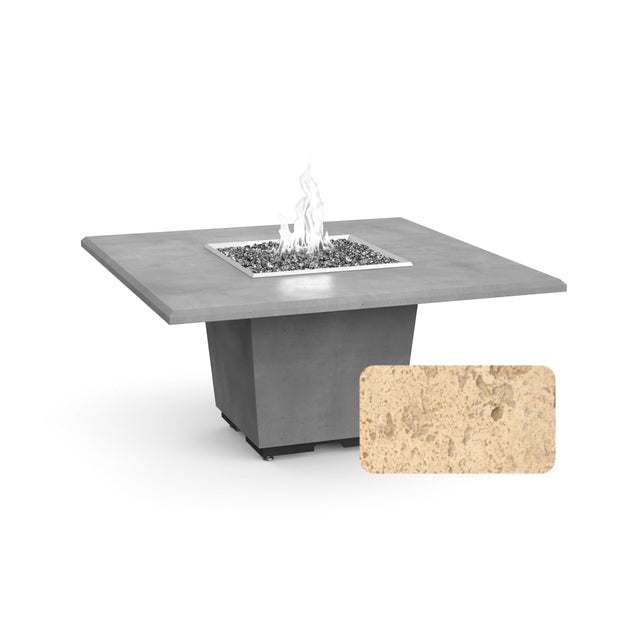 American Fyre Designs 642 Cosmopolitan Square Dining Firetable in Travertine finish
